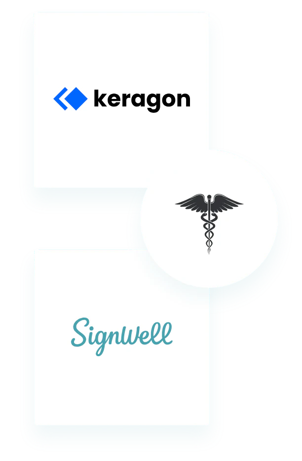 Keragon and SignWell connected in a HIPAA-compliant workflow