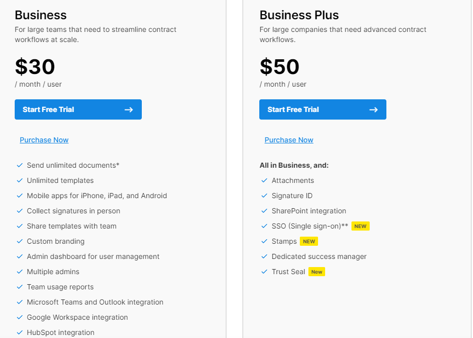 Signeasy Pricing