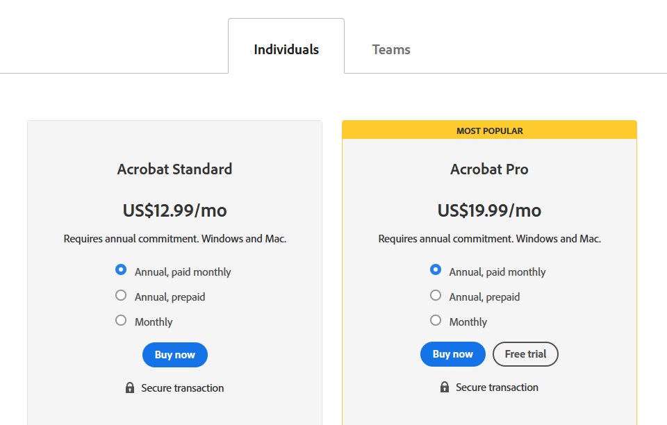 Adobe Sign Pricing