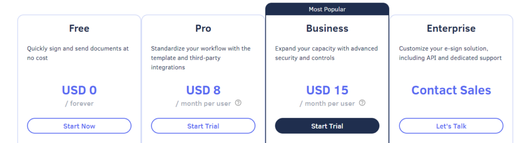 DottedSign pricing