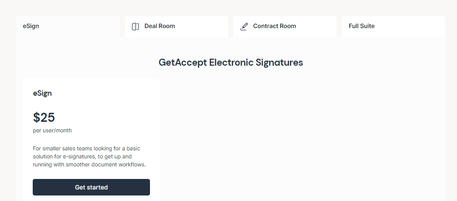 GetAccept Pricing