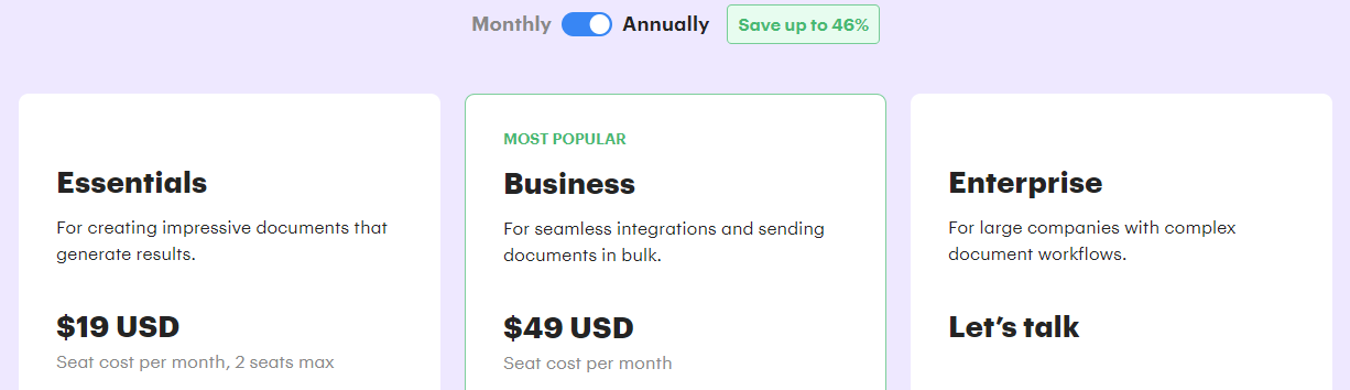 PandaDoc packages