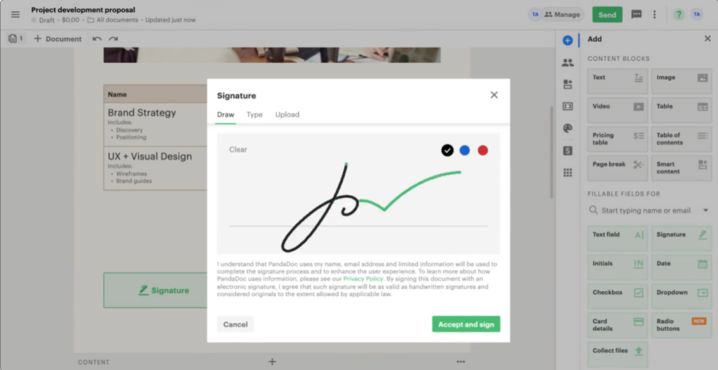 PandaDoc signature