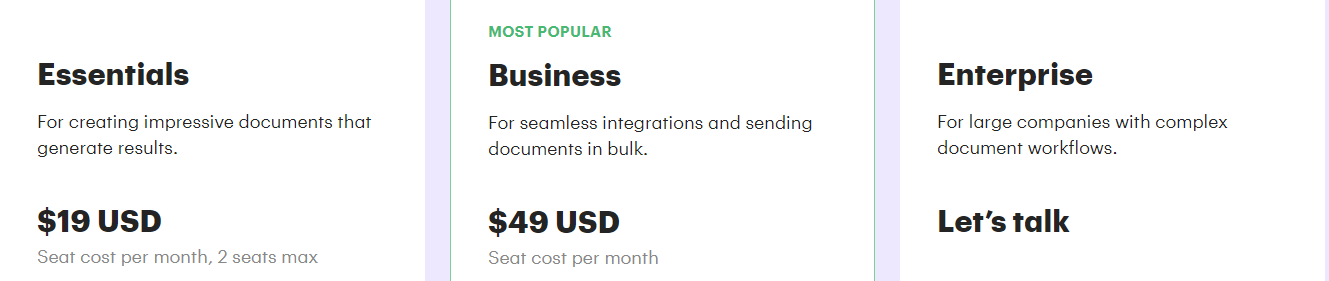 PandaDoc Pricing
