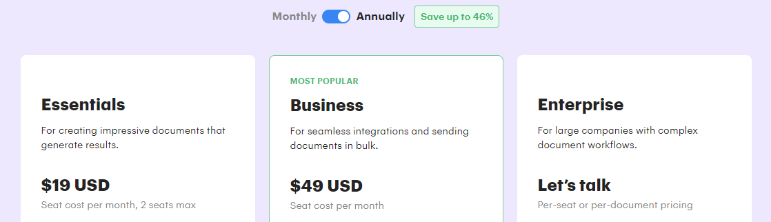 PandaDoc Pricing