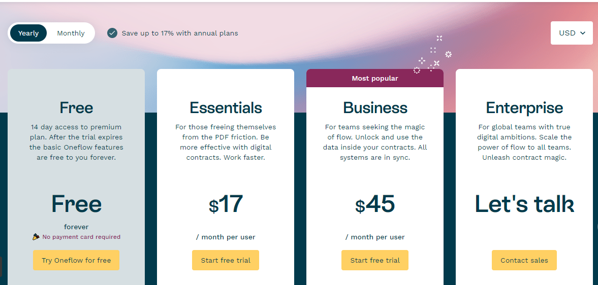 Oneflow Pricing