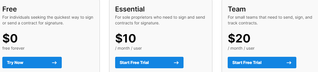 Signeasy Pricing