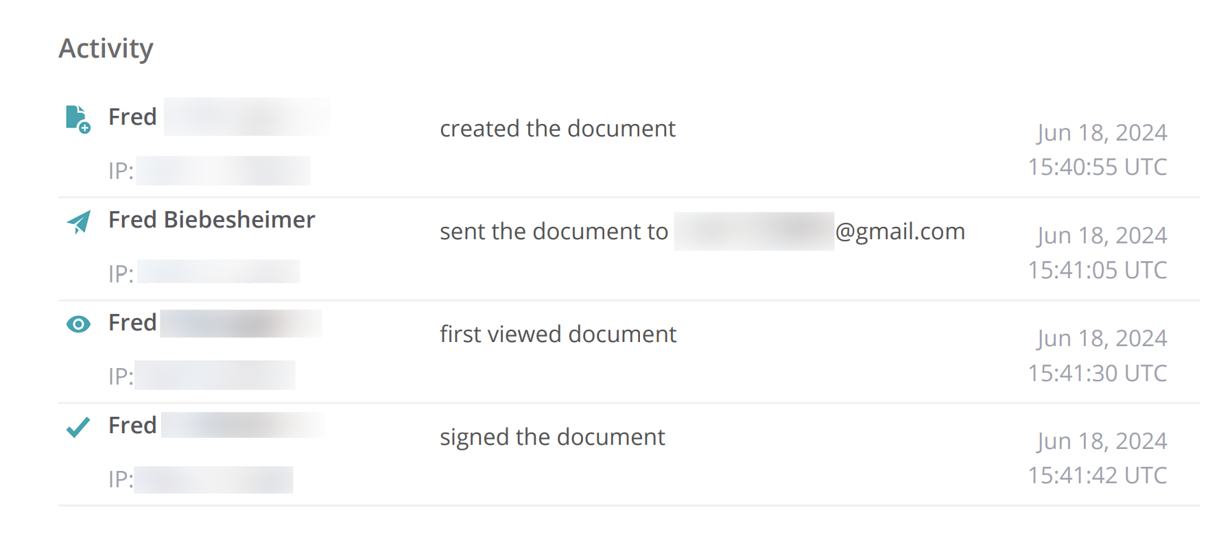 SignWell Audit Trail