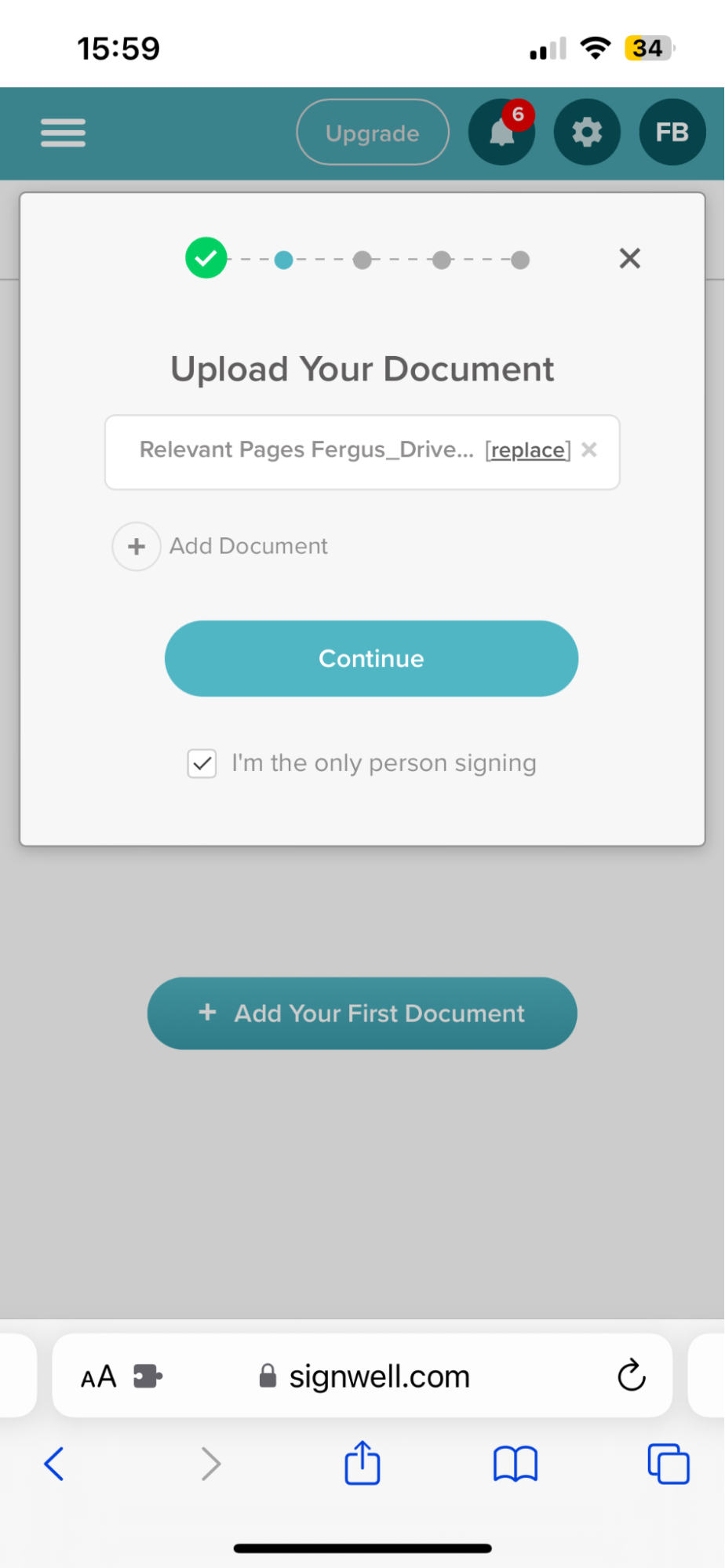 SignWell Mobile PDF Upload