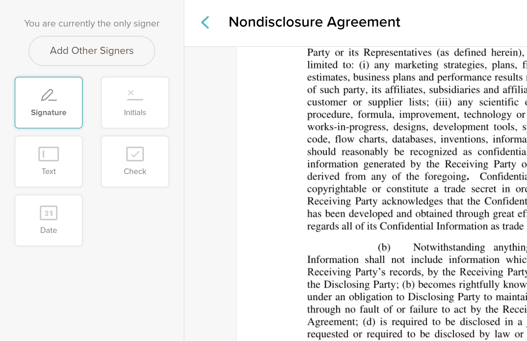 Sign NDA