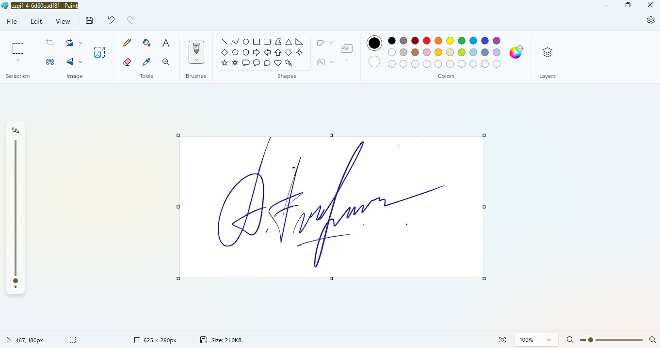 microsoft paint written signature