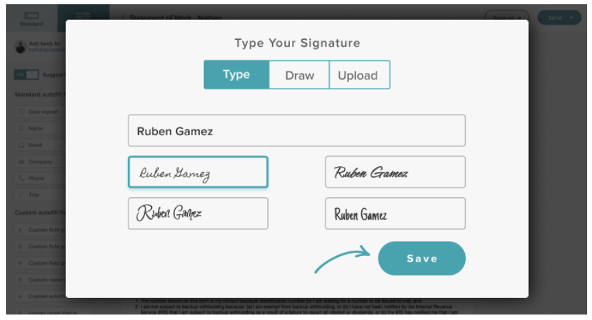 cursive signature
