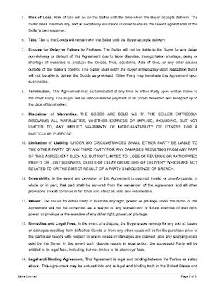 trading agreement template