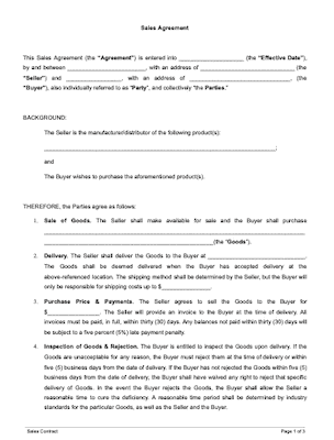 trading agreement template