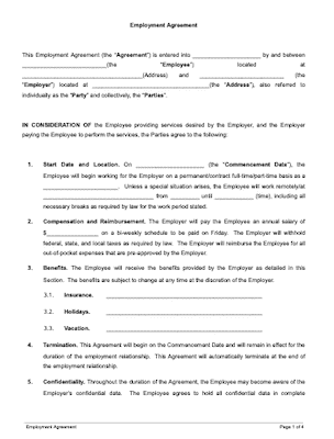 Employment Agreement Template