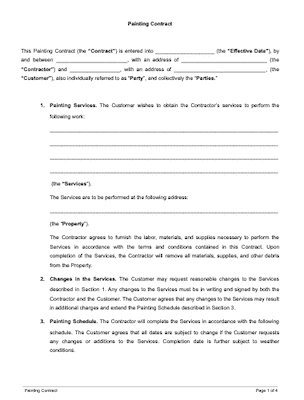 Painting Contract Template SignWell Formerly Docsketch