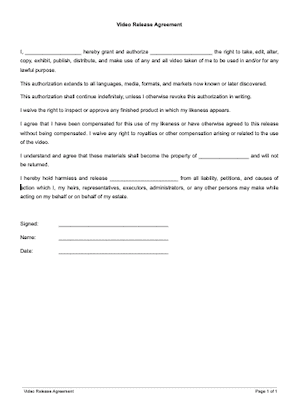 Video Release Form