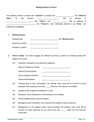 Wedding Planner Contract 