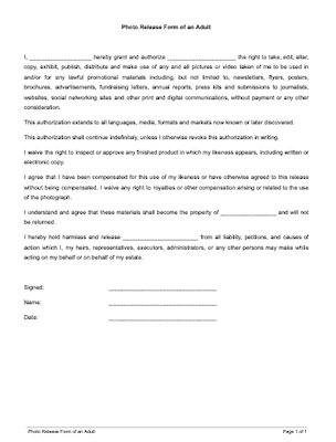 Photography Release Form